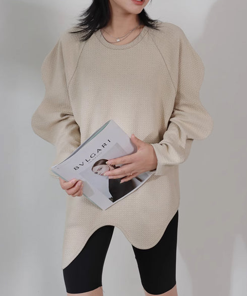 Wave Cut Sleeve Top